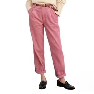 Alex Mill Rugged Corduroy High Waist Straight Leg Ankle Boy Pant Women's 4 Pink